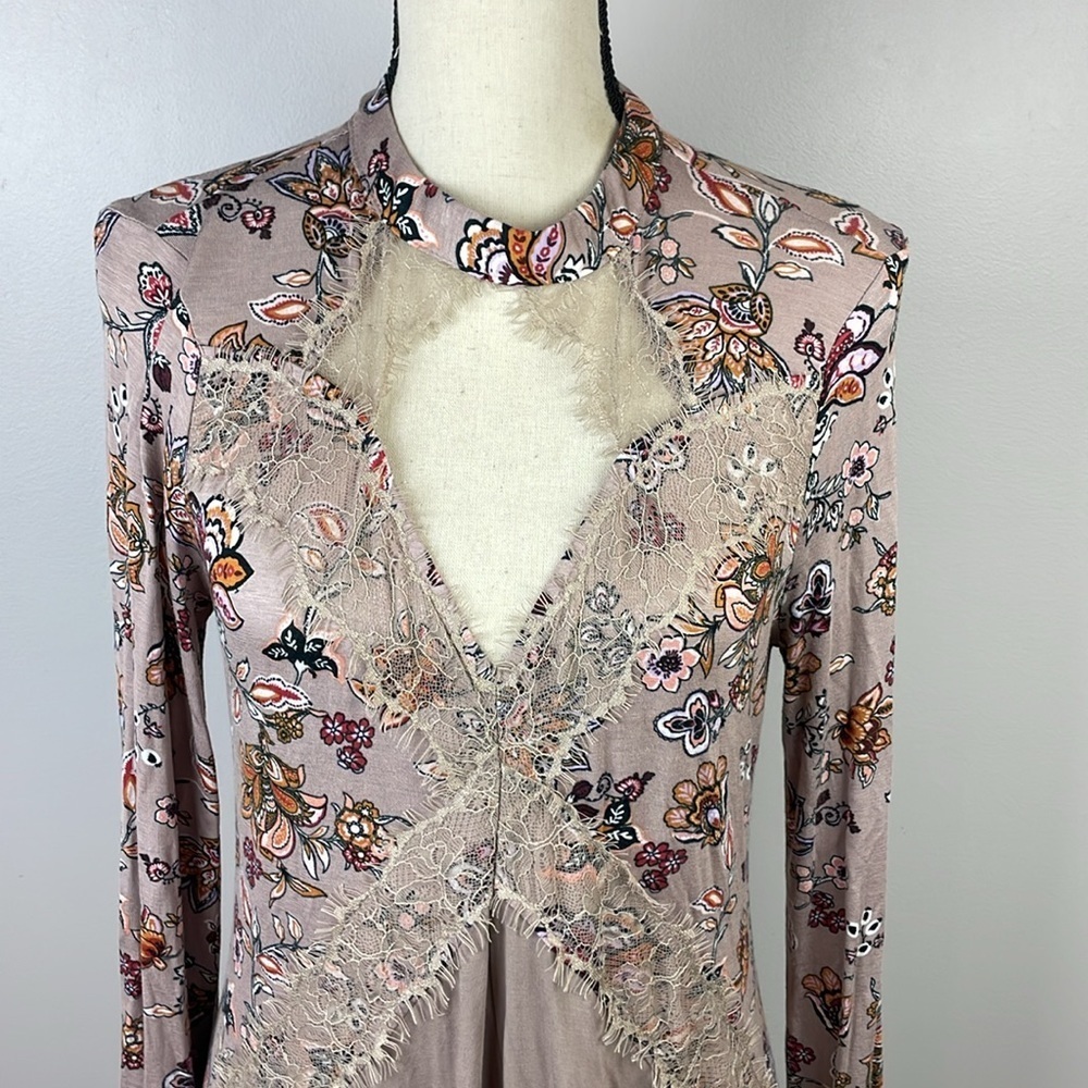 Daytrip Buckle Womens Stretch Mini/Micro Dress SZ S Unique Floral Open Front - Picture 2 of 11